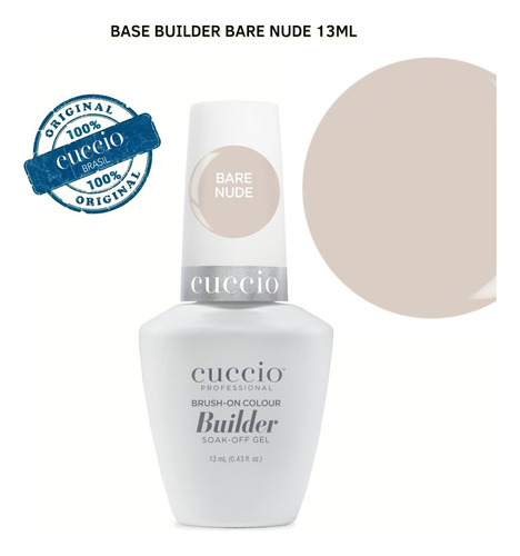 Base Em Gel Brush-on Colour Cuccio Cor Bare Nude 13ml