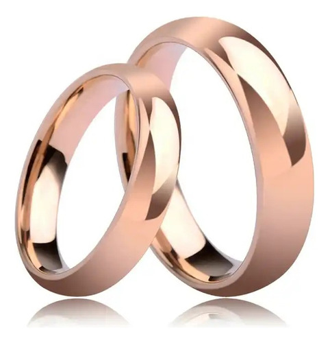 2 Anillos Para Parejas , Compromiso , Enamorados Oro Rosa