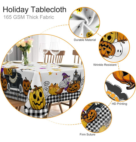Mantel De Halloween, Mantel Rectangular De Halloween De 60 X