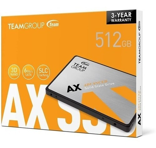 Ssd Teamgroup Ax2 512gb 3d Nand 500gb 2.5 Pulgadas Sata Iii Color Plateado