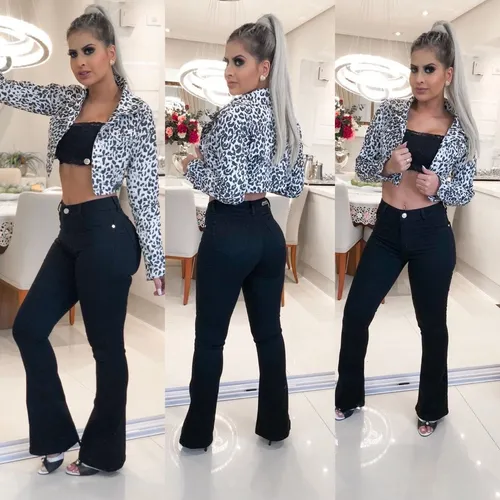 Calça de pano boca de sino 2025