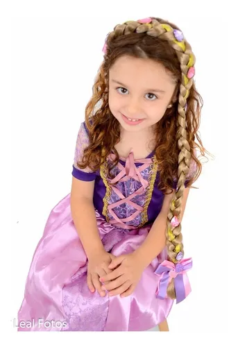 Fantasia Vestido Infantil Princesa Rapunzel Com Tran a R 141 7