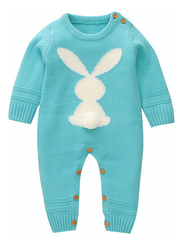 Mameluco De Invierno De Punto Abrigado Con Conejo Para Niños