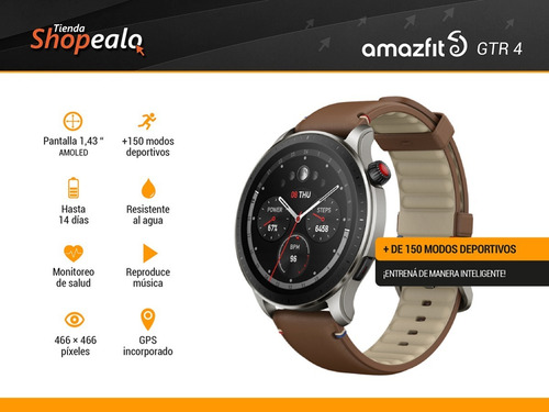 Imagen 2 de 10 de Smartwatch Reloj Inteligente Amazfit Gtr 4 Marrón Gps Spo2-*