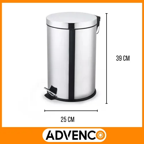 Tacho Cesto De Basura 12 Litros Acero Inoxidable