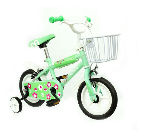 Bicicleta Infantil Rodado 12 Randers Canasto Verde Timbre