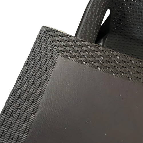Mesa De Comedor Tipo Rattan Para Exterior E Interior Color Marrón
