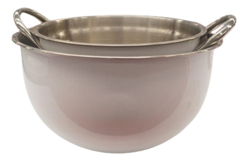 Set Colador Y Bowl Acero Inoxidable Denmark Color Blanco
