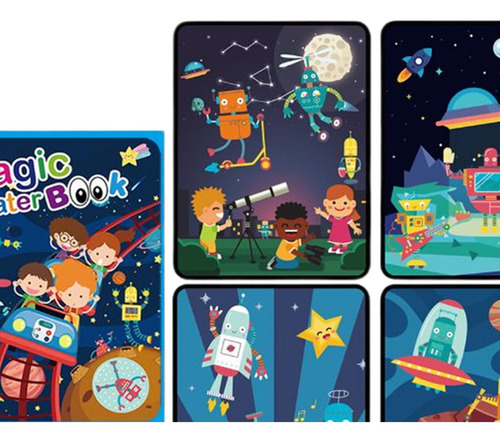 Adorável Livro De Pintura De Água, Livro De Colorir Robô