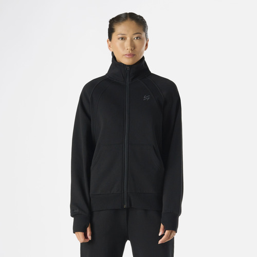 Poleron Deportivo Cierre Completo Mujer Cool Down Negro