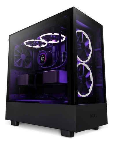 Gabinete Gamer Nzxt H5 Elite Preto Vidro Temperado Mid Tower