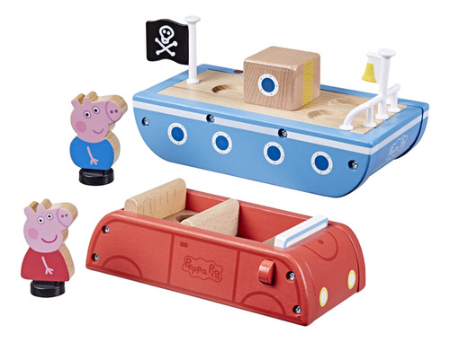 Peppa Pig Juguetes De Madera Y Barco De Madera Hechos De Ma.