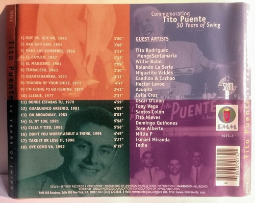 Cd Tito Puente (50 Years Of Swing) (Usado)