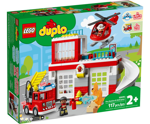 Lego Duplo Parque Camión Y Helicóptero De Bomberos #10970