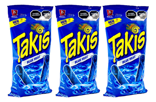 Takis Azules Blue Heat (3 Piezas De 200 Gr. C/u) Barcel.