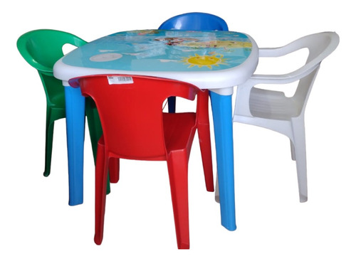 Juego De 2 Mesas Con 8 Sillas Infantiles Originales Duna