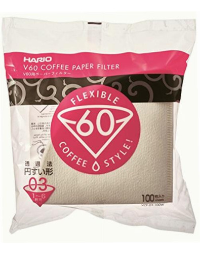 Hario Vcf-03-100w Paper Coffee Filters, Untabbed, White