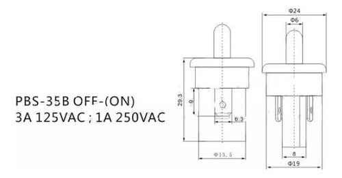 Interruptor De Luz Puerta De Heladera De 5 Piezas Pbs35