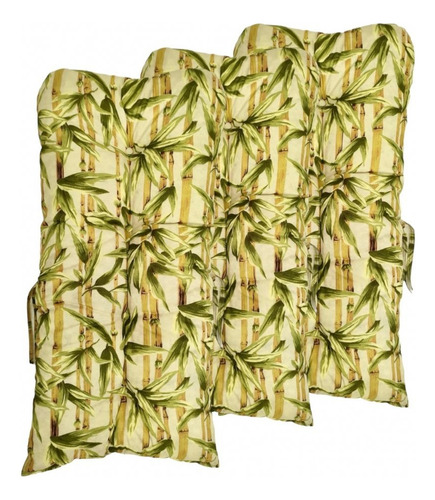 Conjunto De Cadeiras De Bambu Com Duas Almofadas Qualidade