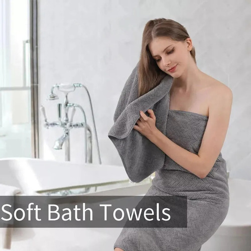 Toallas De Baño Completas De 3 Piezas, Grandes, 70 X 140 Cm
