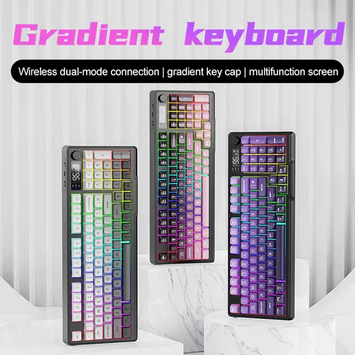 Teclado Inalámbrico Para Juegos Freewolf M96 De Modo Dual Gr