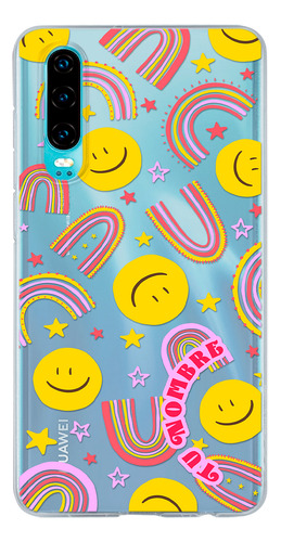 Funda Para Huawei Para Mujer Caritas Felices Con Nombre