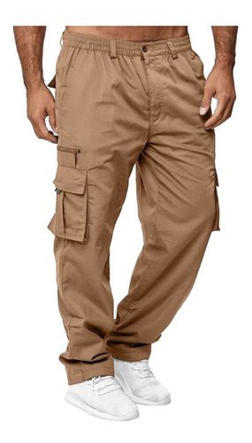 Pantalones Cargo Con Bolsillos Para Hombre