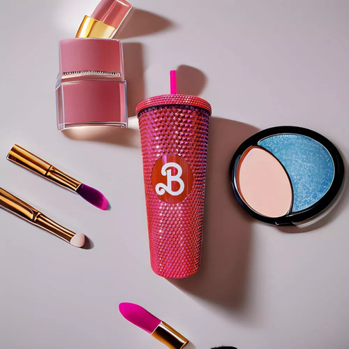 N Vaso Rosa De Barbie De 710 Ml Con Pajita, Barbies Movie