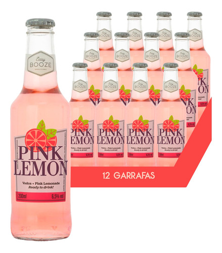 Drink Pronto Easy Booze Vodka+pink Lemon 200ml (12 Garrafas)