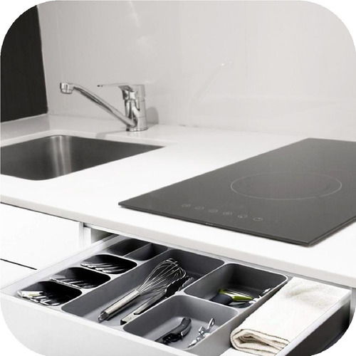 Imagen 3 de 7 de Bandeja Organizador Cubiertos Utensilio 36x37cm Cocina Cajón
