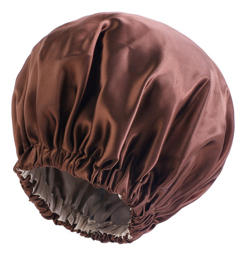 Gorro Para Dormir De Satin Tamaño Ajustable Color Marron