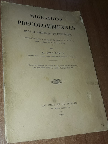 Migrations Precolombiennes   Eric Boman   Idioma Frances