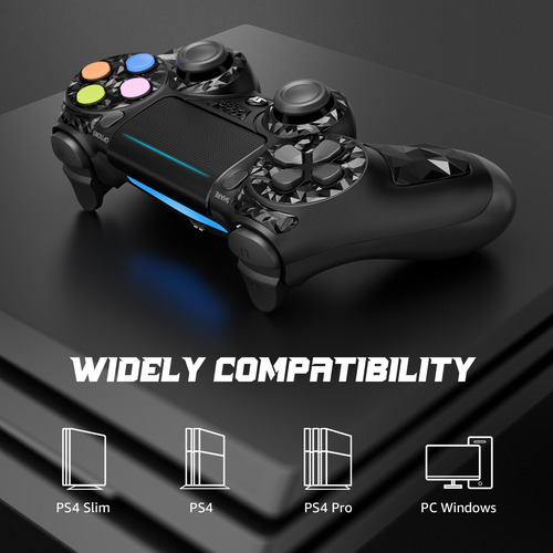 2 Pcs Control Inalámbricos Bluetooth Para Ps4 Blanco Y Negro