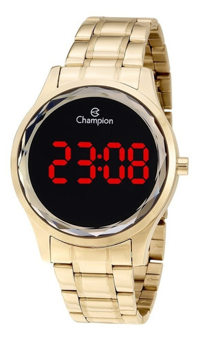 Relógio Champion Feminino Digital Dourado Led Ch48019v