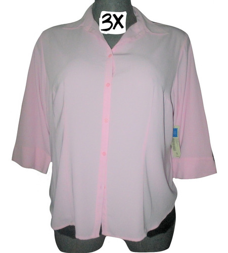 Blusa Rosa Claro De Vestir Talla 3x (40/42) Covington