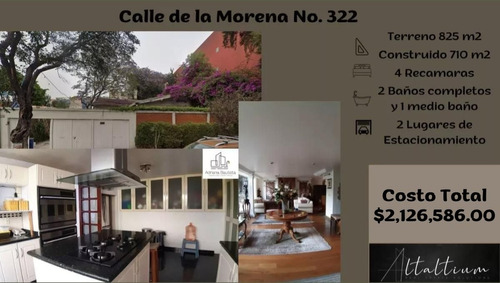 Casa En La Delegación Benito Juarez, Col. Del Valle, Calle De La Morena No. 322. Cuenta Con 2 Lugares De Estacionamiento.  Nb10-di