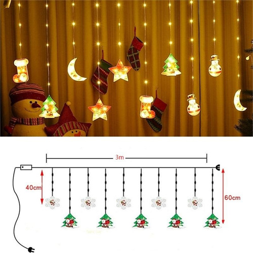 Led De Papá Noel Cadenas De Luz 3m Para Fiesta Decoración