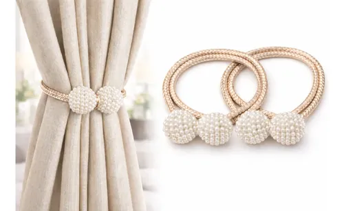 Kit 2 Prendedores De Cortina Magnético Abraçadeira Presilhas