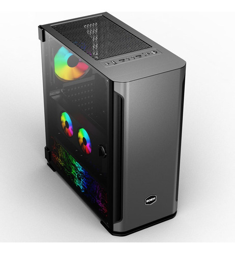 Case Gamer Soeyi Ax1-b31, Vidrio Templado,gris Oscuro Jwk