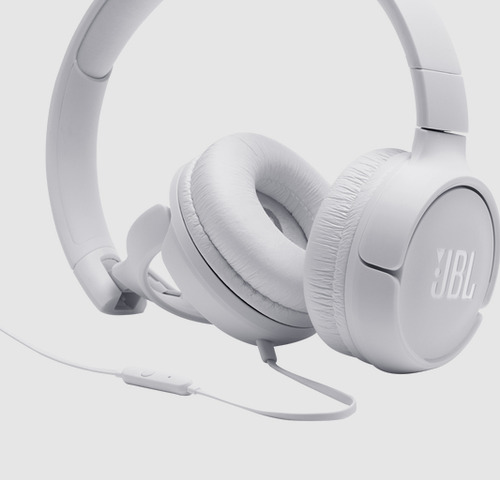 Auriculares Jbl Tune 500 Blanco Con Cable Mini Plug Control Blanco