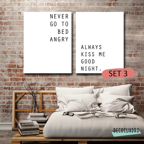 Imagen 9 de 10 de Cuadros Frases Decorativos Modernos Set 2u 40x50