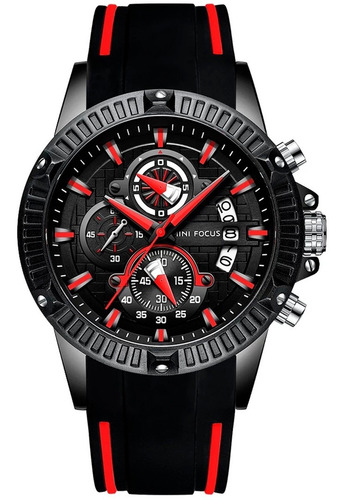 Relógio Masculino Minifocus Original Importado Prova D'água Funcional Com Cronógrafo Calendário E Pulseira Borracha Top