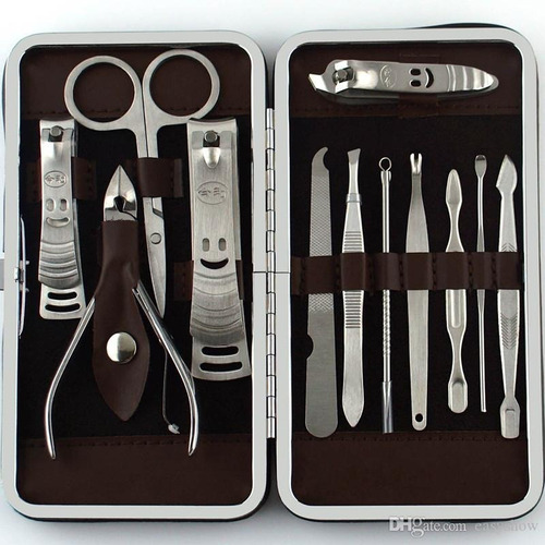 Set De 11 Piezas Corta Uña Manicure Pedicure Unisex Estuche