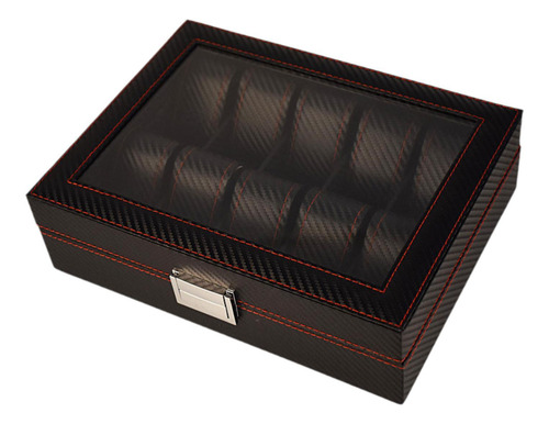 Caja Para Relojes, Vitrina Para Relojes Con Tapa De Cristal,