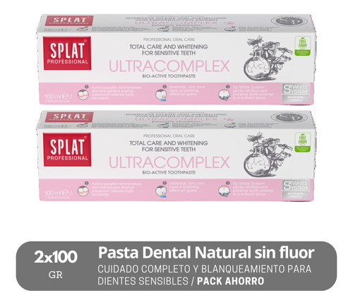 Pack 2 Pasta Dental Blanqueadora Splat Ultracomplex 100ml