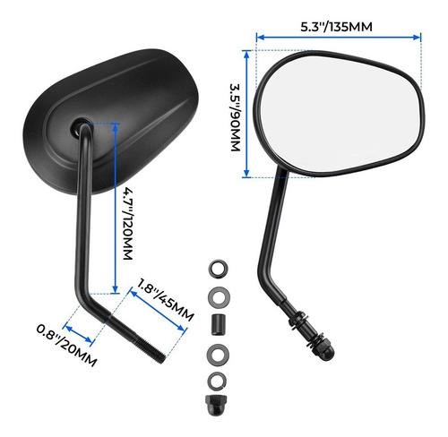 Imagem 7 de 9 de Retrovisor Moto Harley Davidson Iron 883 Fat Boy Convexo