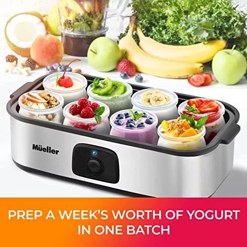 Máquina Yogurtera Mueller Con 8 Tarros De Vidrio/lids