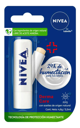Nivea Protector Labial Labello Derma Care Fps20 Humectante