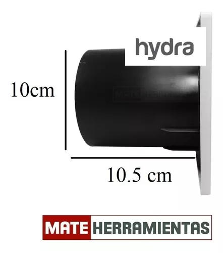 Extractor Baño Hydra Grafito 100mm Silencioso 12 W