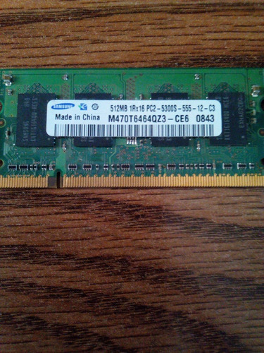 Memoria Ram Ddr2 Sodimm 512 Mb Lap Pc2 5300 (Usado)